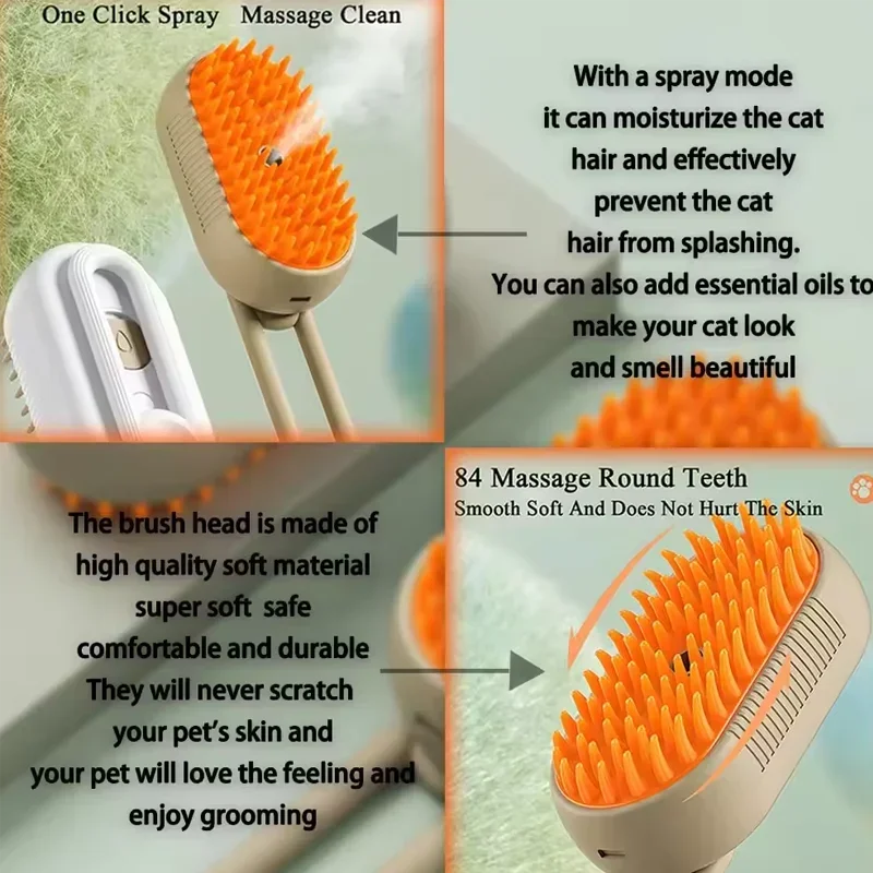 Pet Spray Hair Comb Pet Hair Remover Cleaning Brush