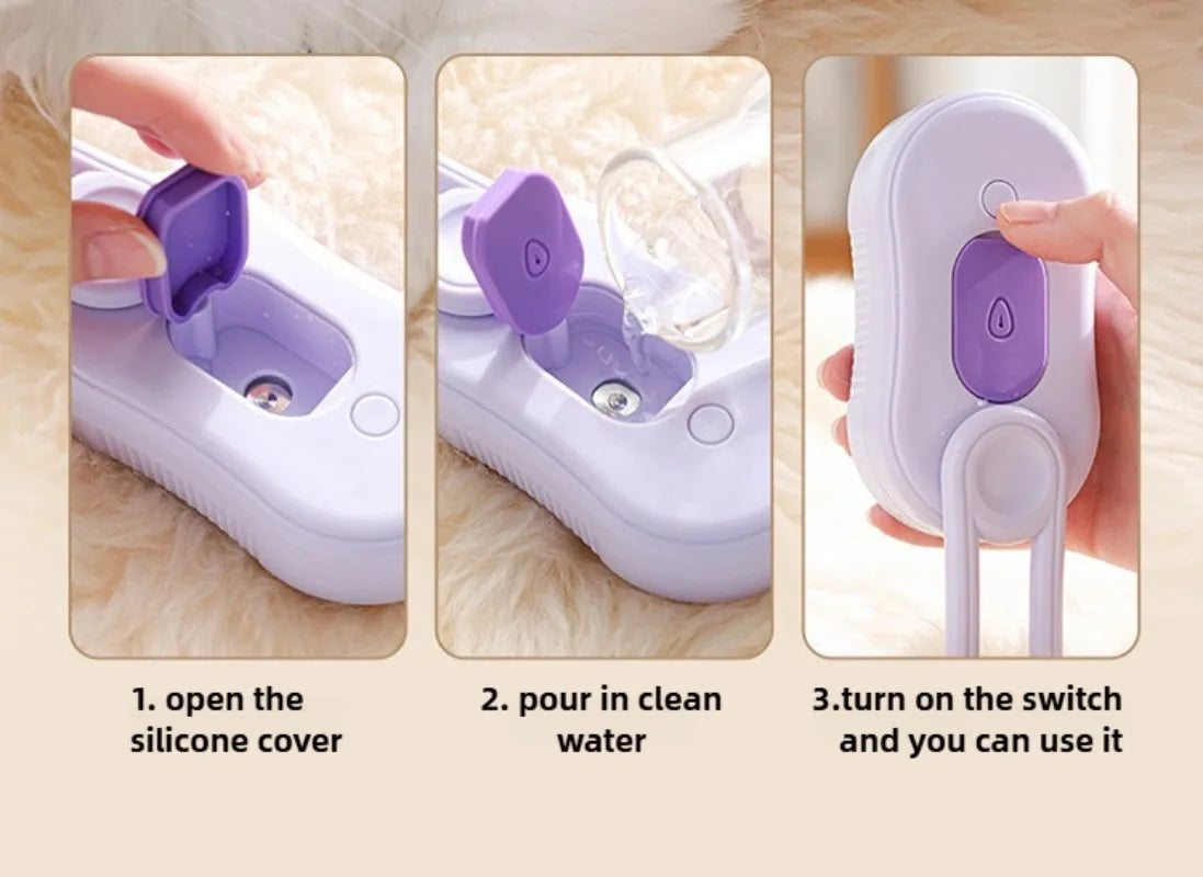 Pet Hair Remover Multifunction Dog Steamy Brush Massager