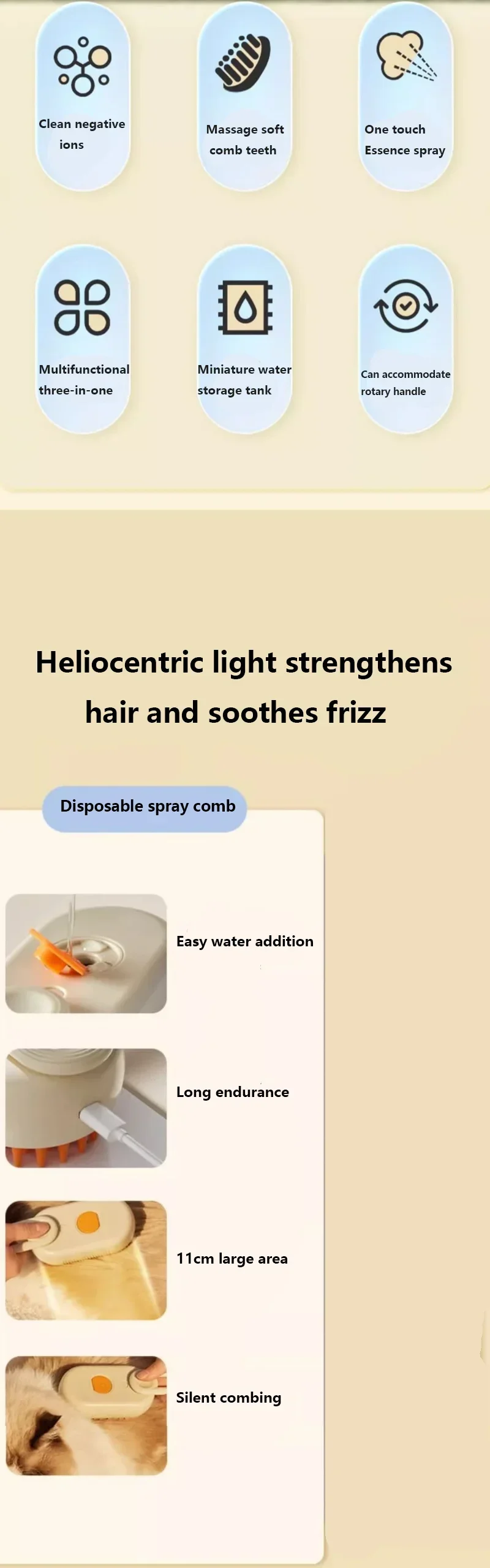 Pet Spray Hair Comb Pet Hair Remover Cleaning Brush