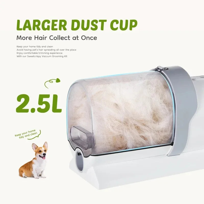 GIANNA Dog Grooming Kit, 2.5L Pet Hair Vacuum
