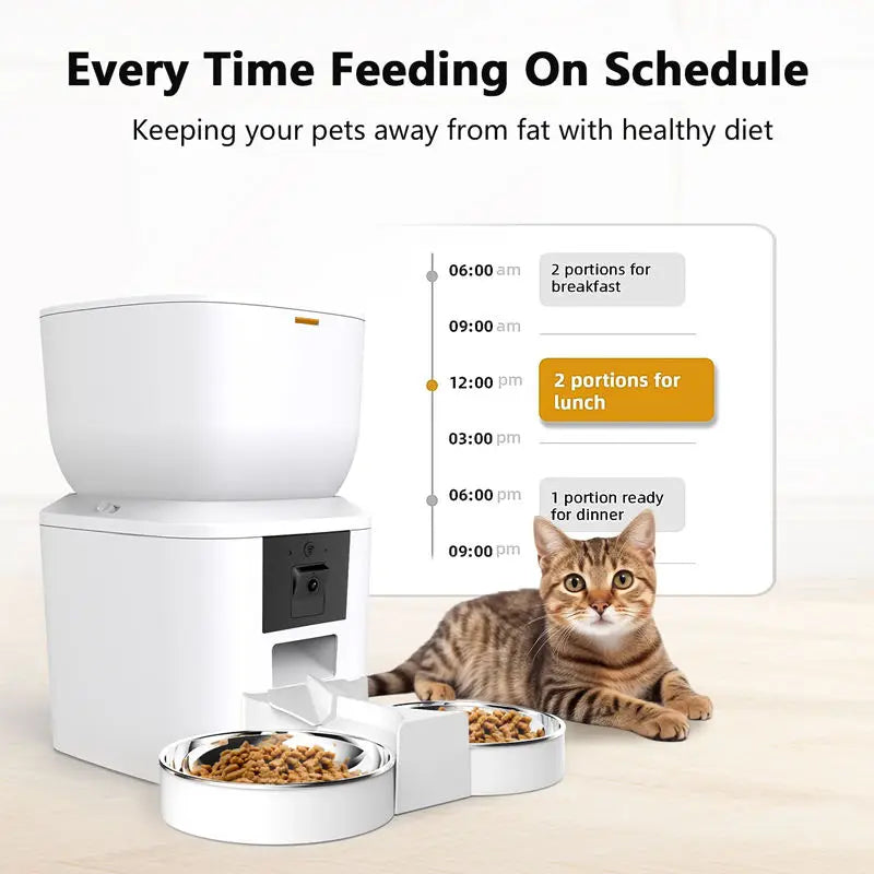 Automatic Cat Feeder With 1080p Camera Video Cat Food Dispenser