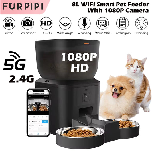 Automatic Cat Feeder With 1080p Camera Video Cat Food Dispenser