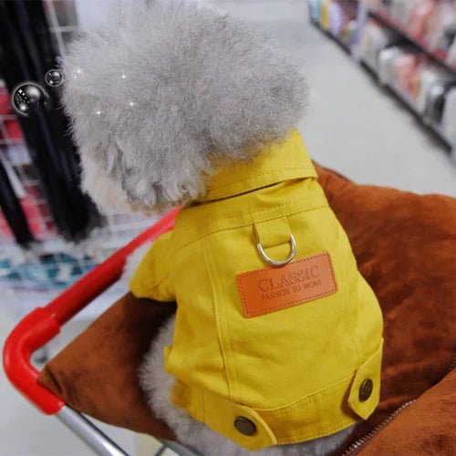 Spring Dog Suit Outfits Denim Coat Clothes for Small Medium Dogs