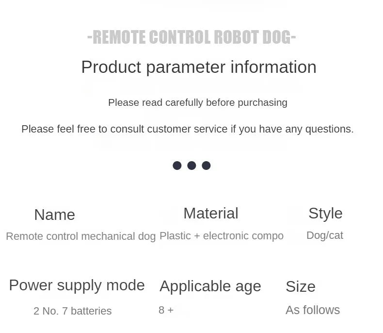 Children's Remote Control Mechanical Dog Toy