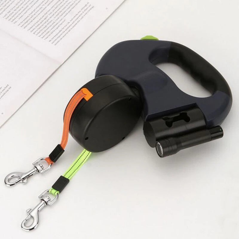 With Light Walk Automatic 2 Way Dog Leash Pet Supplies