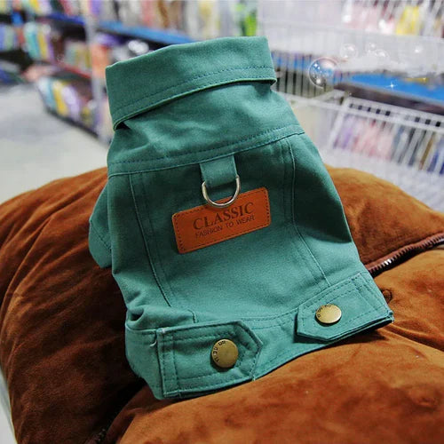 Spring Dog Suit Outfits Denim Coat Clothes for Small Medium Dogs