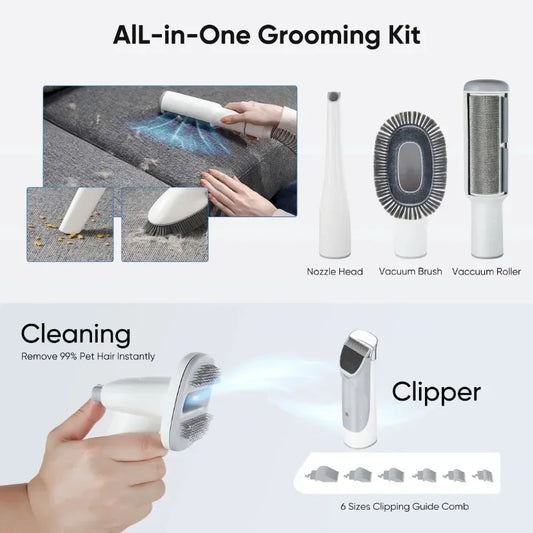 GIANNA Dog Grooming Kit, 2.5L Pet Hair Vacuum