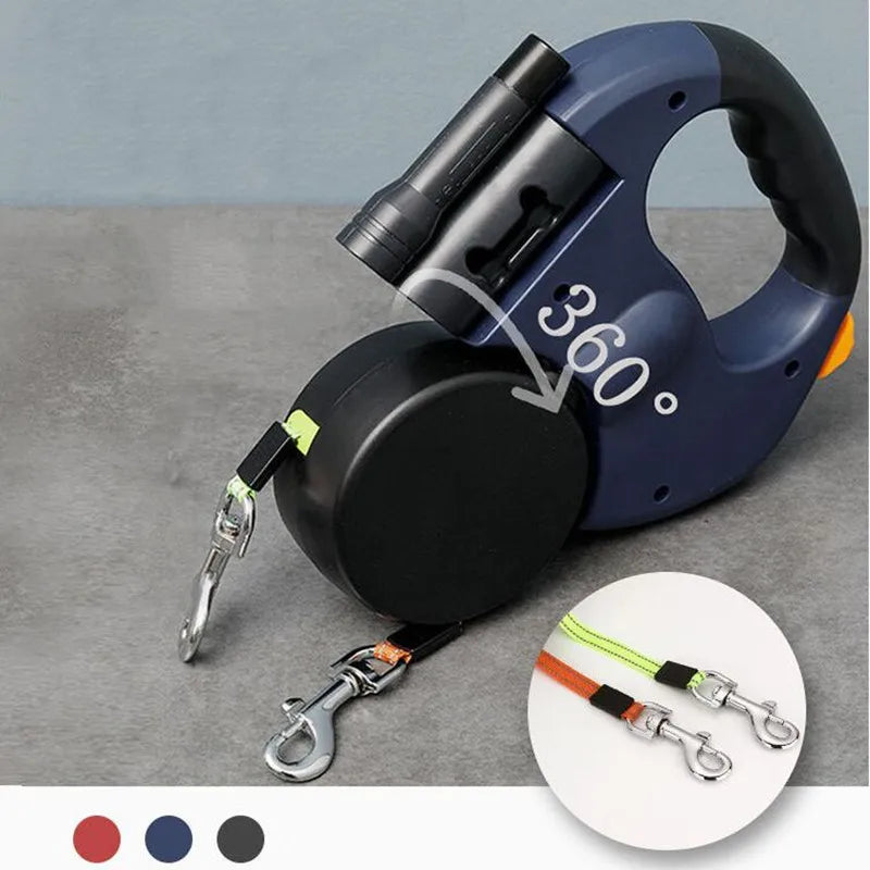 With Light Walk Automatic 2 Way Dog Leash Pet Supplies
