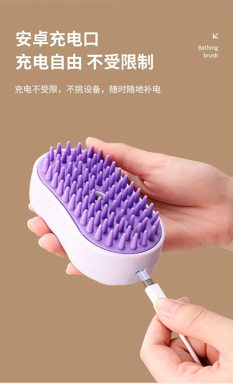 Pet Hair Remover  Multifunction Dog Steamy Brush Massager